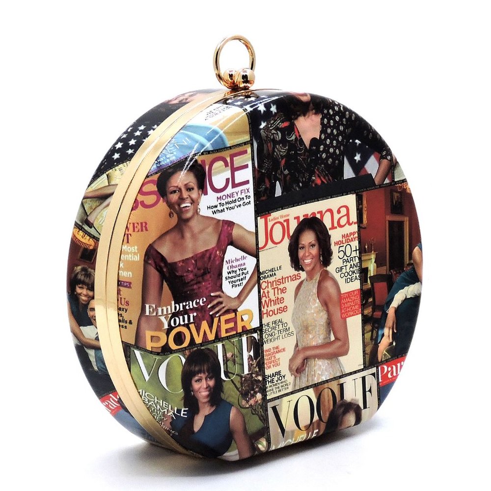 Michelle Obama Metal Frame Cross Body Clutch